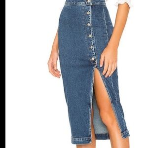 Free People Jasmine Buttoned Midi Skirt
